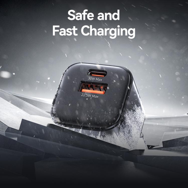 USAMS CC263 30W GaN USB-C / Type-C、USB 雙埠迷你快速充電器，CC263