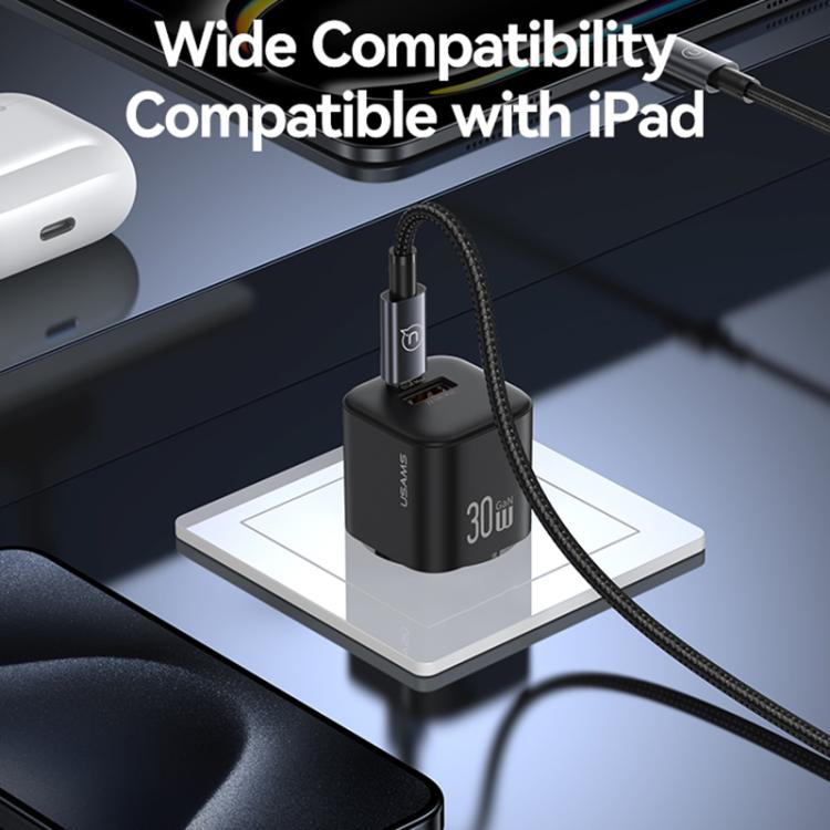 USAMS CC263 30W GaN USB-C / Type-C、USB 雙埠迷你快速充電器，CC263