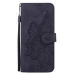 復古皮革觸感蝴蝶壓紋橫式翻蓋皮革手機殼，適用於 iPhone 17 Pro Max、iPhone 17 Pro、iPhone 17、iPhone Air