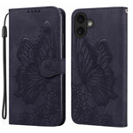 復古皮革觸感蝴蝶壓紋橫式翻蓋皮革手機殼，適用於 iPhone 17 Pro Max、iPhone 17 Pro、iPhone 17、iPhone Air