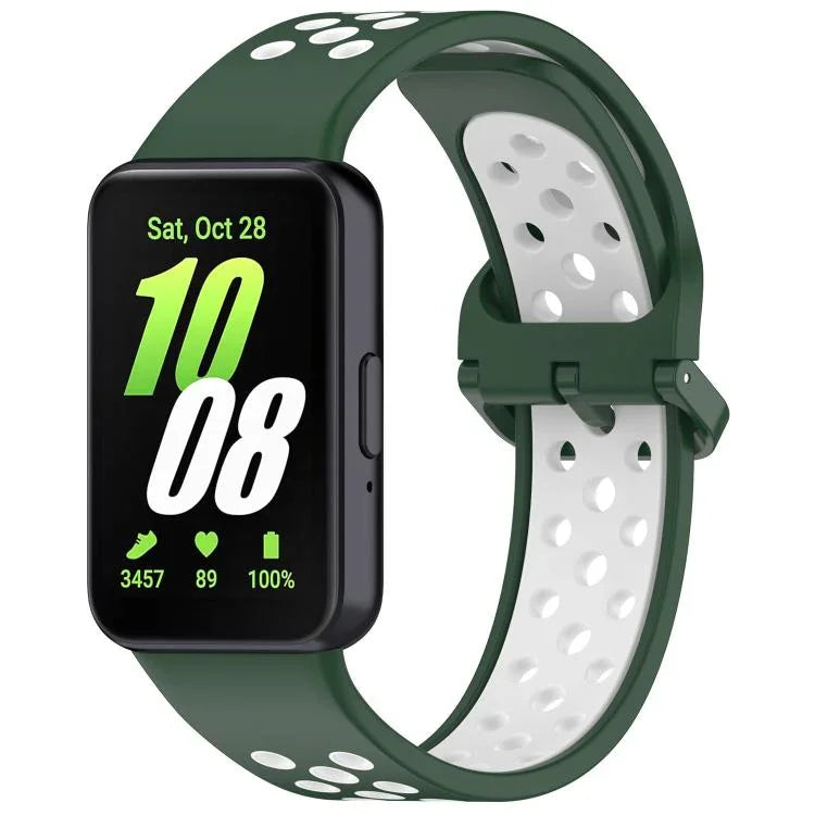 xDfind 雙色矽膠透氣錶帶，適用於 Samsung Galaxy Fit 3