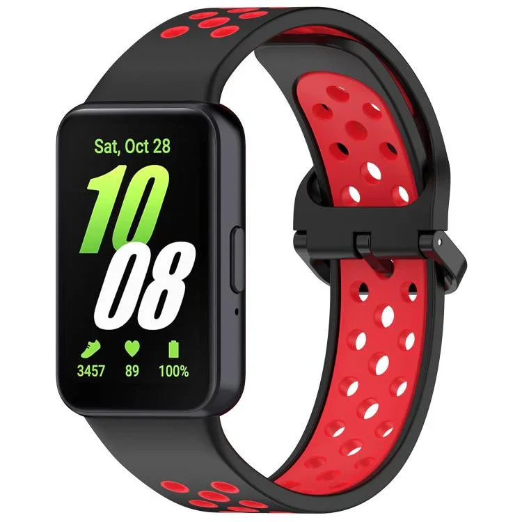 xDfind 雙色矽膠透氣錶帶，適用於 Samsung Galaxy Fit 3