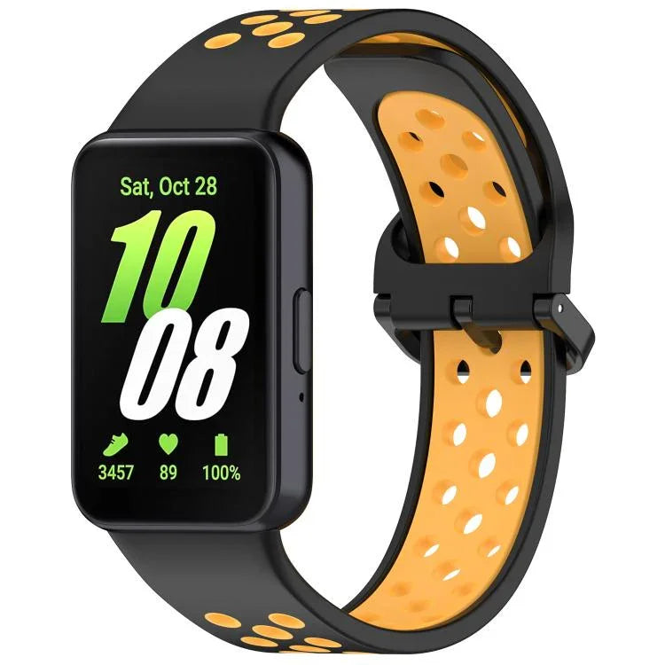 xDfind 雙色矽膠透氣錶帶，適用於 Samsung Galaxy Fit 3