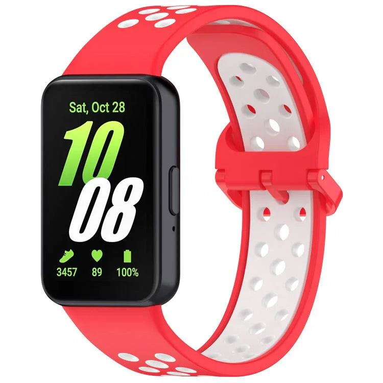 xDfind 雙色矽膠透氣錶帶，適用於 Samsung Galaxy Fit 3