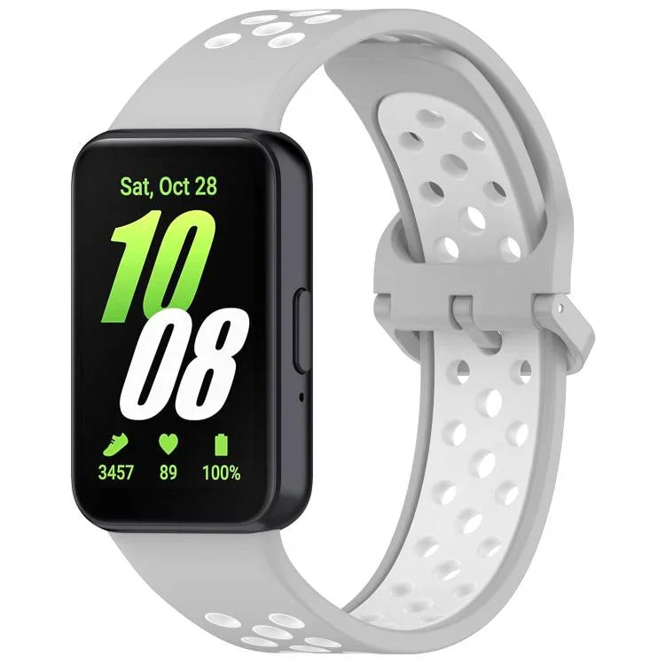 xDfind 雙色矽膠透氣錶帶，適用於 Samsung Galaxy Fit 3