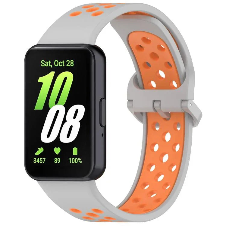 xDfind 雙色矽膠透氣錶帶，適用於 Samsung Galaxy Fit 3