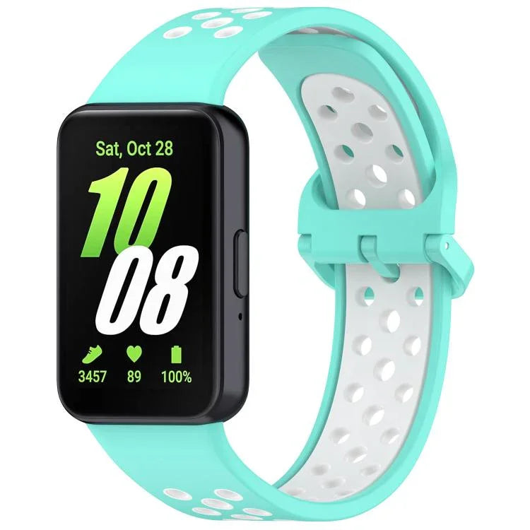 xDfind 雙色矽膠透氣錶帶，適用於 Samsung Galaxy Fit 3