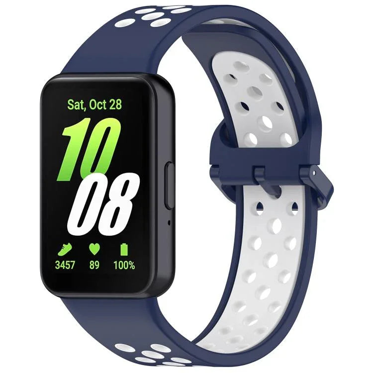 xDfind 雙色矽膠透氣錶帶，適用於 Samsung Galaxy Fit 3