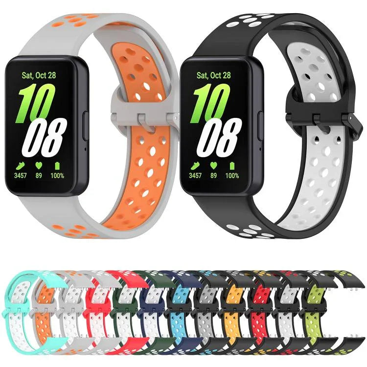 xDfind 雙色矽膠透氣錶帶，適用於 Samsung Galaxy Fit 3
