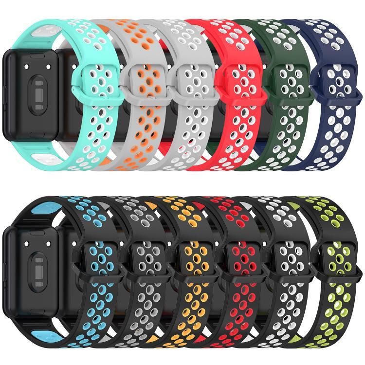 xDfind 雙色矽膠透氣錶帶，適用於 Samsung Galaxy Fit 3