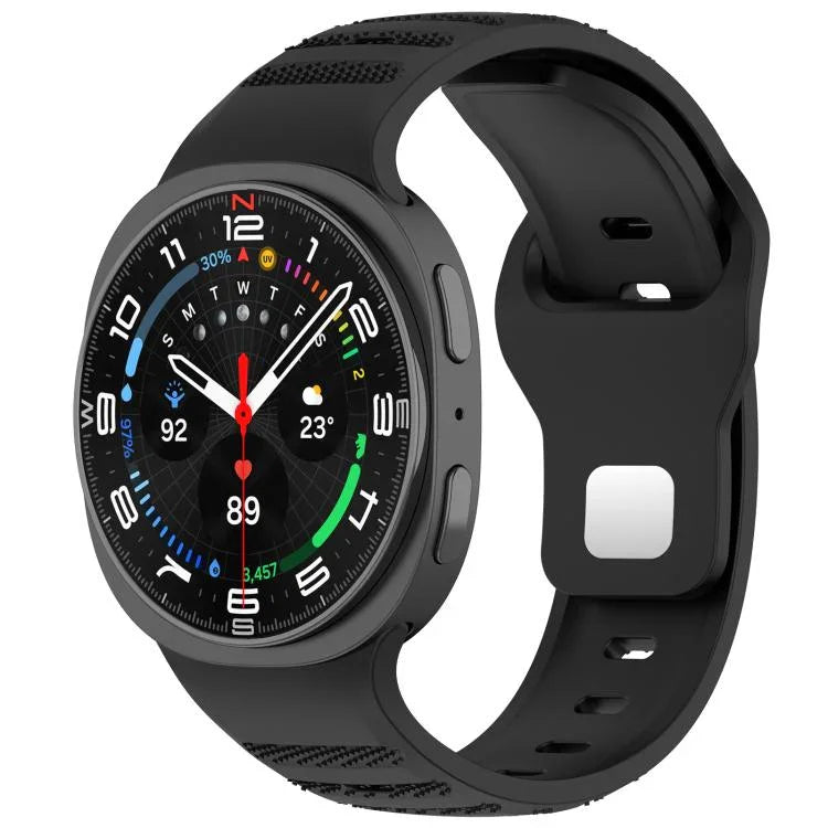 xDfind 圓點銀色鉚釘扣矽膠錶帶，適用於 Samsung Galaxy Watch Ultra/Ultra 2025，適用於 Samsung Galaxy Watch8 / 8 Classic