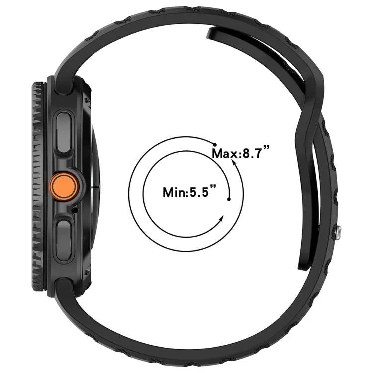 xDfind 圓點銀色鉚釘扣矽膠錶帶，適用於 Samsung Galaxy Watch Ultra/Ultra 2025，適用於 Samsung Galaxy Watch8 / 8 Classic