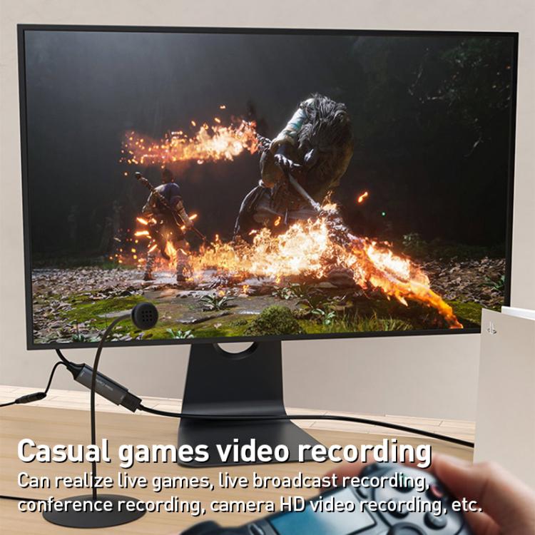 U2 4K 30Hz HDMI 轉 Type-C 高清視頻擷取卡 含麥克風混音器