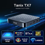 Tanix TX7 8K UHD Android 14 智能電視盒，附遙控器，Allwinner H728 八核心，2GB+16GB，4GB+32GB