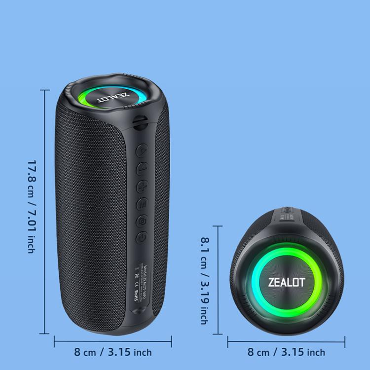 Zealot MP2 20W 便攜戶外 RGB 藍牙喇叭，不含麥克風（藍色）、不含麥克風（迷彩）、不含麥克風（黑色）