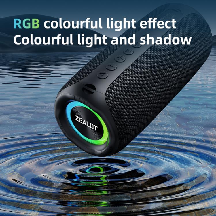 Zealot MP2 20W 便攜戶外 RGB 藍牙喇叭，不含麥克風（藍色）、不含麥克風（迷彩）、不含麥克風（黑色）