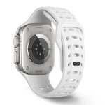 鯊魚紋孔洞矽膠錶帶，適用於 Apple Watch 46mm / 49mm / 45mm / 44mm