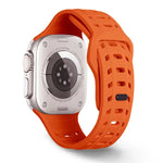 鯊魚紋孔洞矽膠錶帶，適用於 Apple Watch 46mm / 49mm / 45mm / 44mm