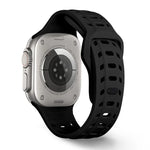 鯊魚紋孔洞矽膠錶帶，適用於 Apple Watch 46mm / 49mm / 45mm / 44mm