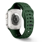 鯊魚紋孔洞矽膠錶帶，適用於 Apple Watch 46mm / 49mm / 45mm / 44mm