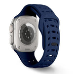 鯊魚紋孔洞矽膠錶帶，適用於 Apple Watch 46mm / 49mm / 45mm / 44mm