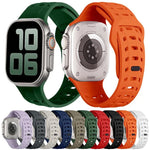 鯊魚紋孔洞矽膠錶帶，適用於 Apple Watch 46mm / 49mm / 45mm / 44mm