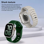 鯊魚紋孔洞矽膠錶帶，適用於 Apple Watch 46mm / 49mm / 45mm / 44mm