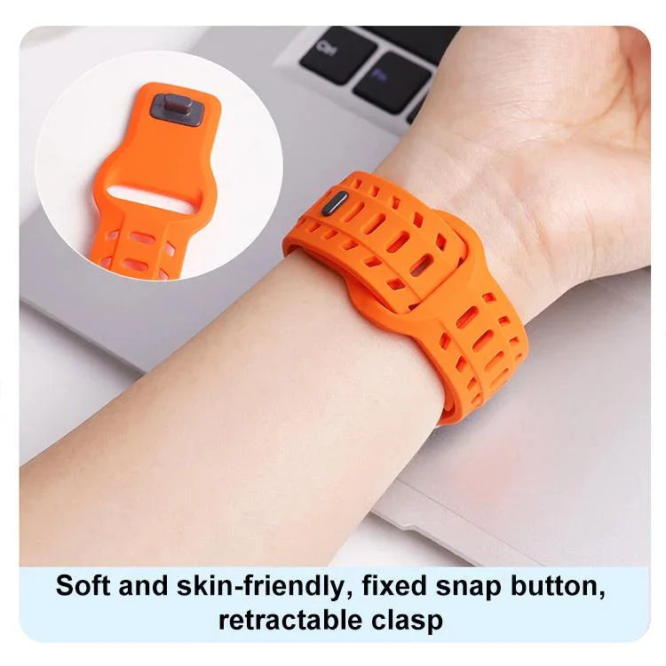 鯊魚紋孔洞矽膠錶帶，適用於 Apple Watch 46mm / 49mm / 45mm / 44mm