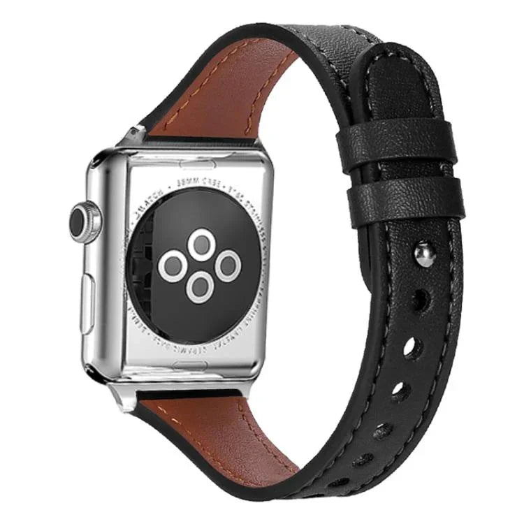 xDfind 雙環單鉚釘真皮錶帶，適用於 Apple Watch 42 / 44 / 45 / 46 / 49mm，適用於 Apple Watch 38 / 40 / 41 / S10 42mm
