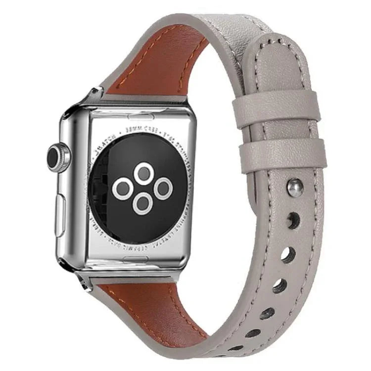 xDfind 雙環單鉚釘真皮錶帶，適用於 Apple Watch 42 / 44 / 45 / 46 / 49mm，適用於 Apple Watch 38 / 40 / 41 / S10 42mm