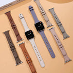 xDfind 雙環單鉚釘真皮錶帶，適用於 Apple Watch 42 / 44 / 45 / 46 / 49mm，適用於 Apple Watch 38 / 40 / 41 / S10 42mm