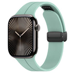 xDfind  Flat Head Groove Folding Black Buckle Silicone Watch Band, For Apple Watch 42 / 44 / 45 / 46 / 49mm, For Apple Watch 38 / 40 / 41 / S10 42mm