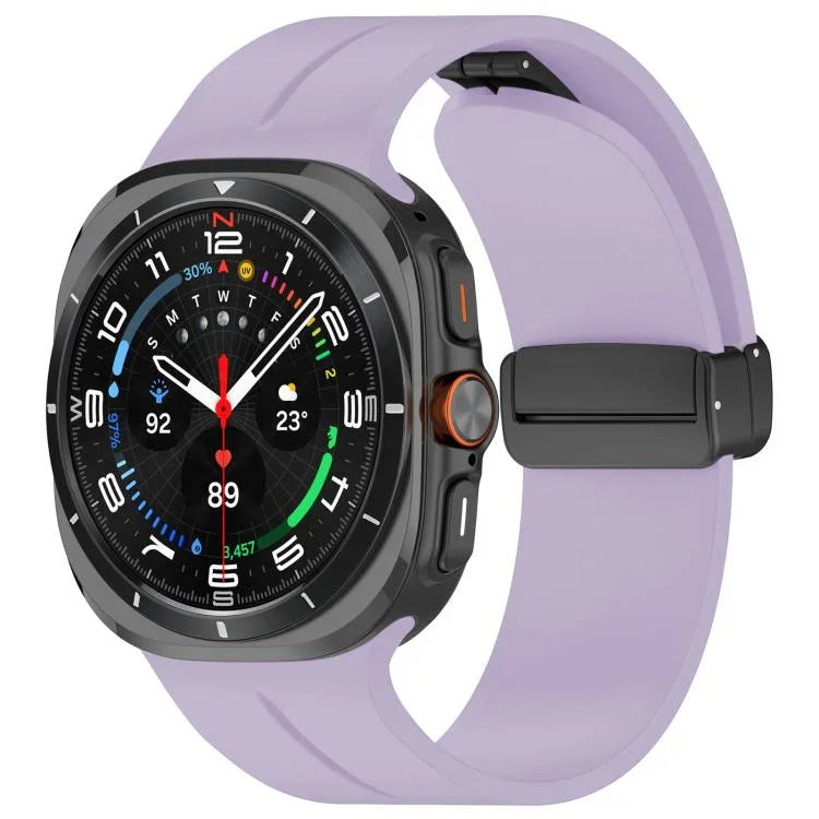 xDfind  Flat Head Groove Folding Black Buckle Silicone Watch Band, For Samsung Galaxy Watch Ultra / Ultra 2025