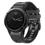 xDfind Leather Skin Silicone Quick Release Watch Band, For Garmin 26mm, For Garmin 22mm