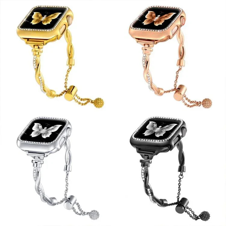 xDfind Twist Bracelet Diamond Metal Watch Band, For Apple Watch 42 / 44 / 45 / 46 / 49mm, For Apple Watch 38 / 40 / 41 / S10 42mm