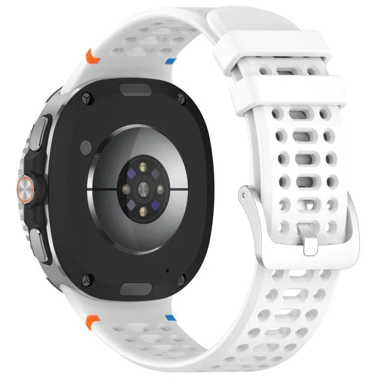 xDfind Alloy Silver Buckle Breathable Hole Silicone Watch Band, For Samsung Galaxy Watch8 / Watch8 Classic