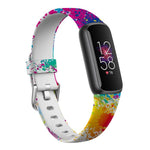 xDfind Silver Buckle Painting Silicone Watch Band For Fitbit Luxe, S, L