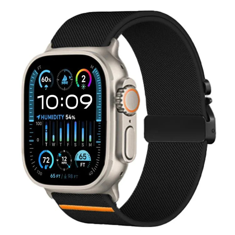 xDfind 降落傘扣彈性尼龍錶帶，適用於 Apple Watch 42 / 44 / 45 / 46 / 49mm，適用於 Apple Watch 38 / 40 / 41 / S10 42mm