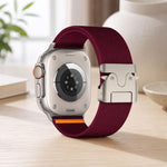 xDfind 降落傘扣彈性尼龍錶帶，適用於 Apple Watch 42 / 44 / 45 / 46 / 49mm，適用於 Apple Watch 38 / 40 / 41 / S10 42mm