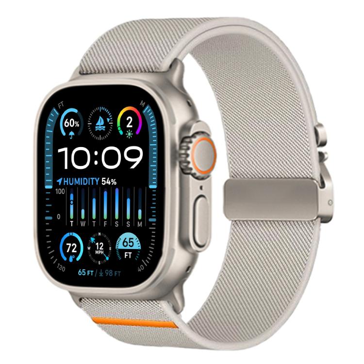 xDfind 降落傘扣彈性尼龍錶帶，適用於 Apple Watch 42 / 44 / 45 / 46 / 49mm，適用於 Apple Watch 38 / 40 / 41 / S10 42mm