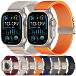xDfind 降落傘扣彈性尼龍錶帶，適用於 Apple Watch 42 / 44 / 45 / 46 / 49mm，適用於 Apple Watch 38 / 40 / 41 / S10 42mm