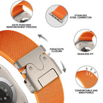 xDfind 降落傘扣彈性尼龍錶帶，適用於 Apple Watch 42 / 44 / 45 / 46 / 49mm，適用於 Apple Watch 38 / 40 / 41 / S10 42mm