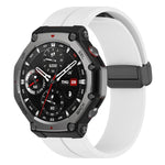 xDfind  Flat Head Groove Folding Black Buckle Silicone Watch Band, For Amazfit T-Rex 3