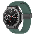 xDfind  Flat Head Groove Folding Black Buckle Silicone Watch Band, For Amazfit T-Rex 3