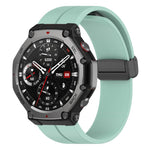 xDfind  Flat Head Groove Folding Black Buckle Silicone Watch Band, For Amazfit T-Rex 3