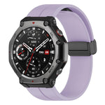 xDfind  Flat Head Groove Folding Black Buckle Silicone Watch Band, For Amazfit T-Rex 3