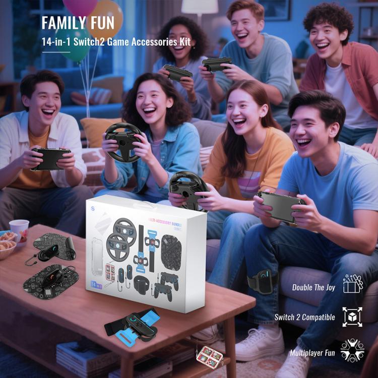 JYS NS2317 14合1運動遊戲動作感應手柄套裝，JYS 14合1