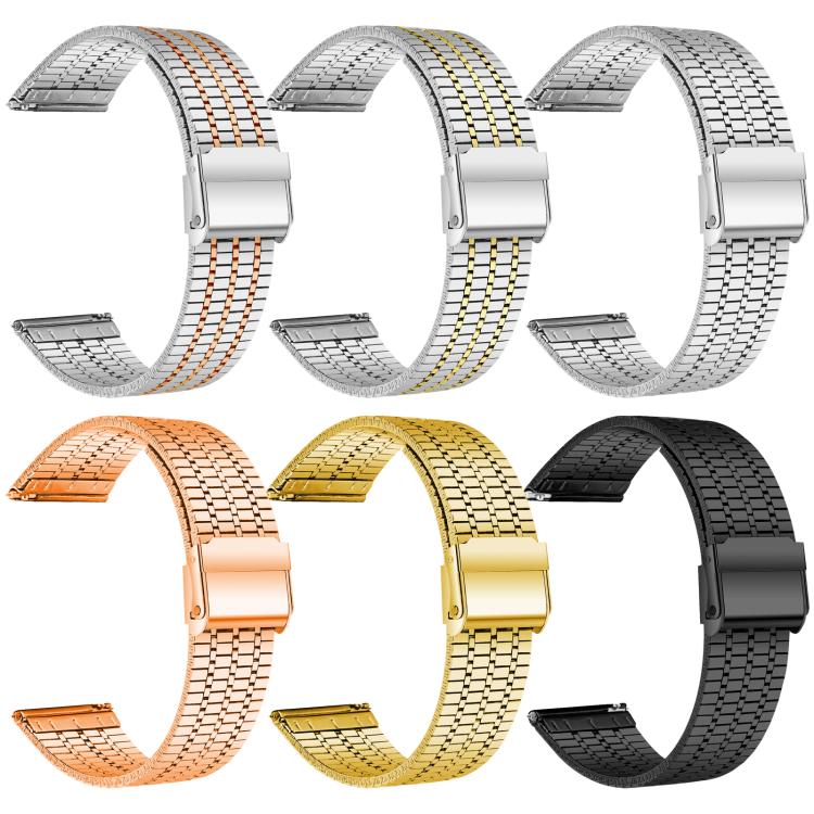 xDfind Seven Beads Buckle Stainless Steel Watch Band, 20mm, 22mm