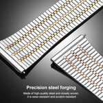 xDfind Seven Beads Buckle Stainless Steel Watch Band, 20mm, 22mm