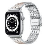 xDfind 七珠扣不鏽鋼錶帶，適用於 Apple Watch 42 / 44 / 45 / 46 / 49mm，適用於 Apple Watch 38 / 40 / 41 / S10 42mm